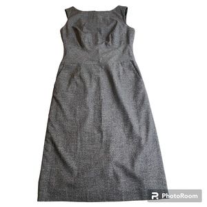 Banana Republic Sheath Dress Women’s Fitted Sz 2 Sleeveless Grey Pockets LikeNew